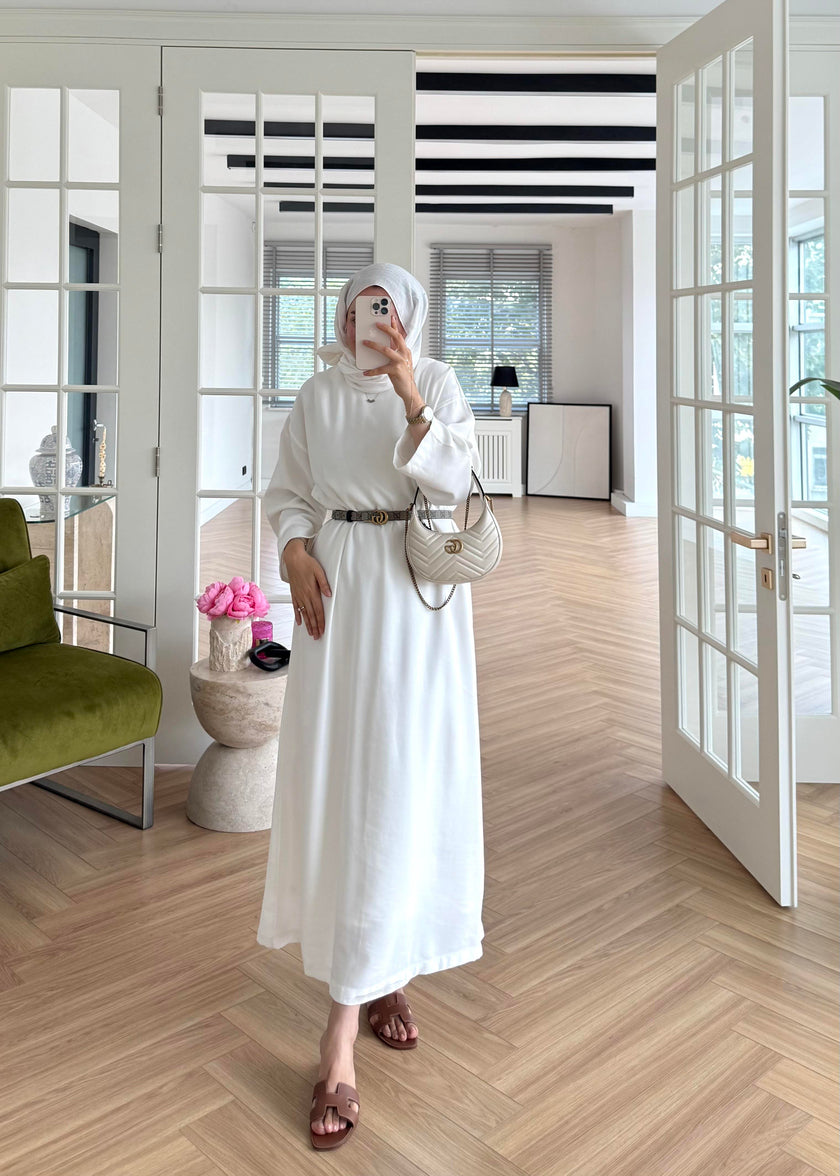 Tencel Basic Maxi Dress - White