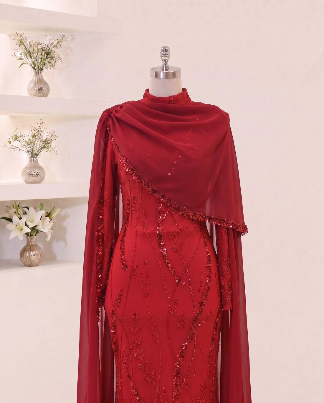 Shimmer Dress - Red