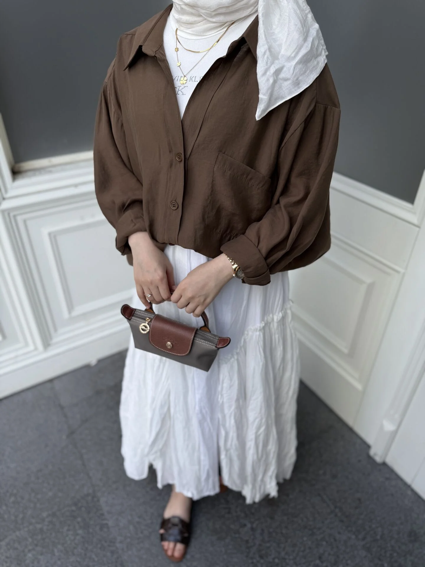 Brown Modal Oversized Shirt