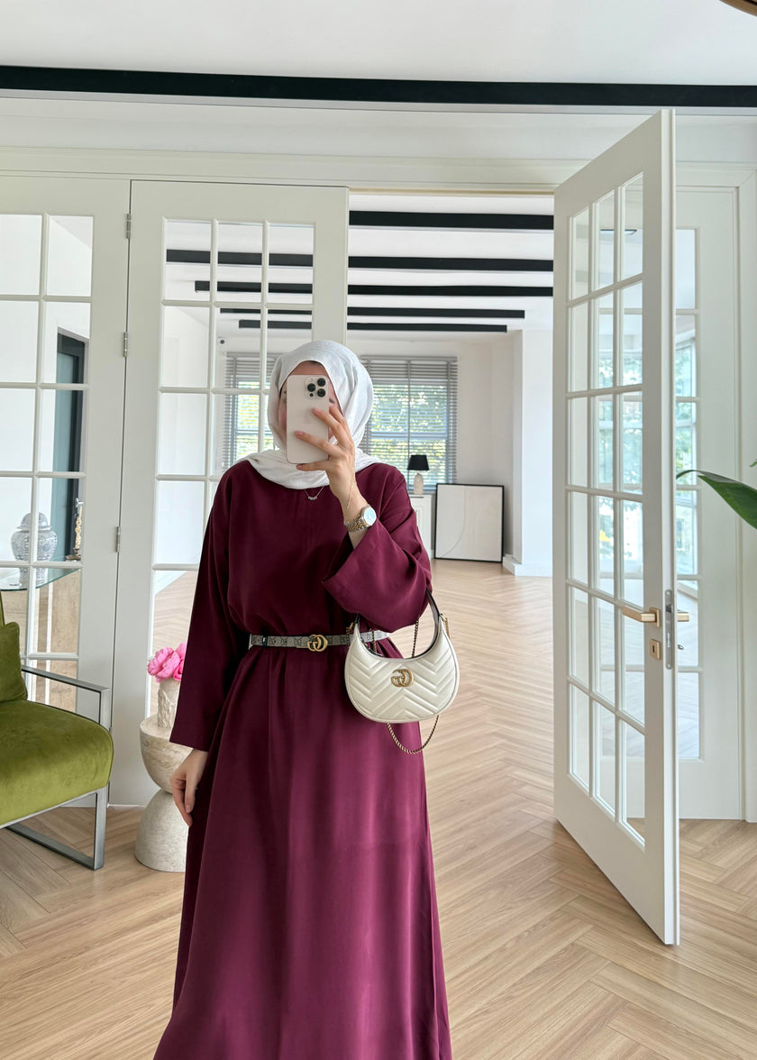 Tencel Basic Maxi Dress - Burgundy