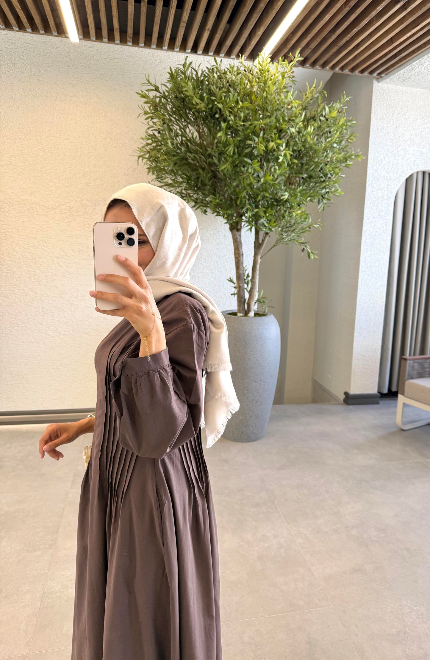 Monica Drapped Dress-Brown