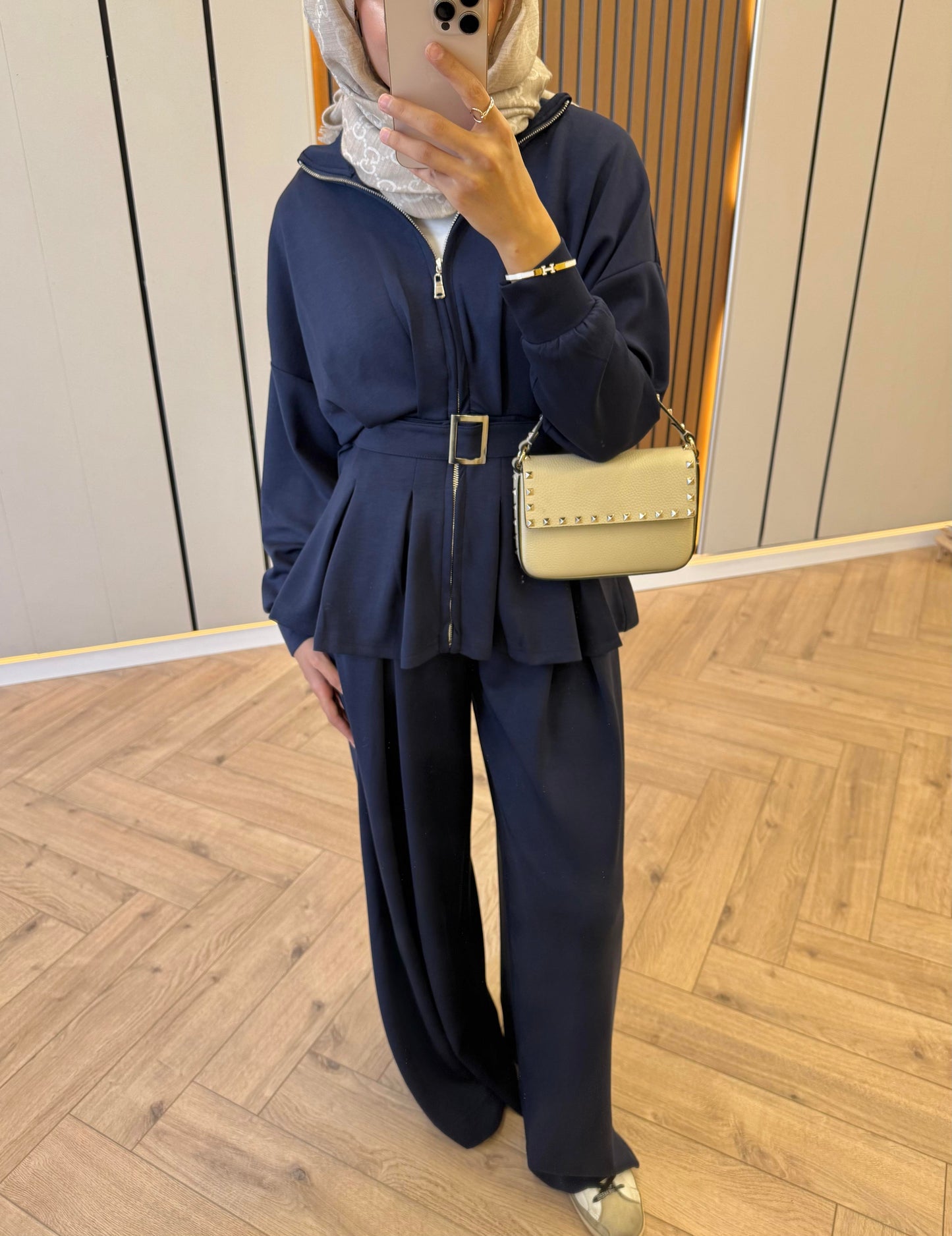 Belted Oysh Set – Navy
