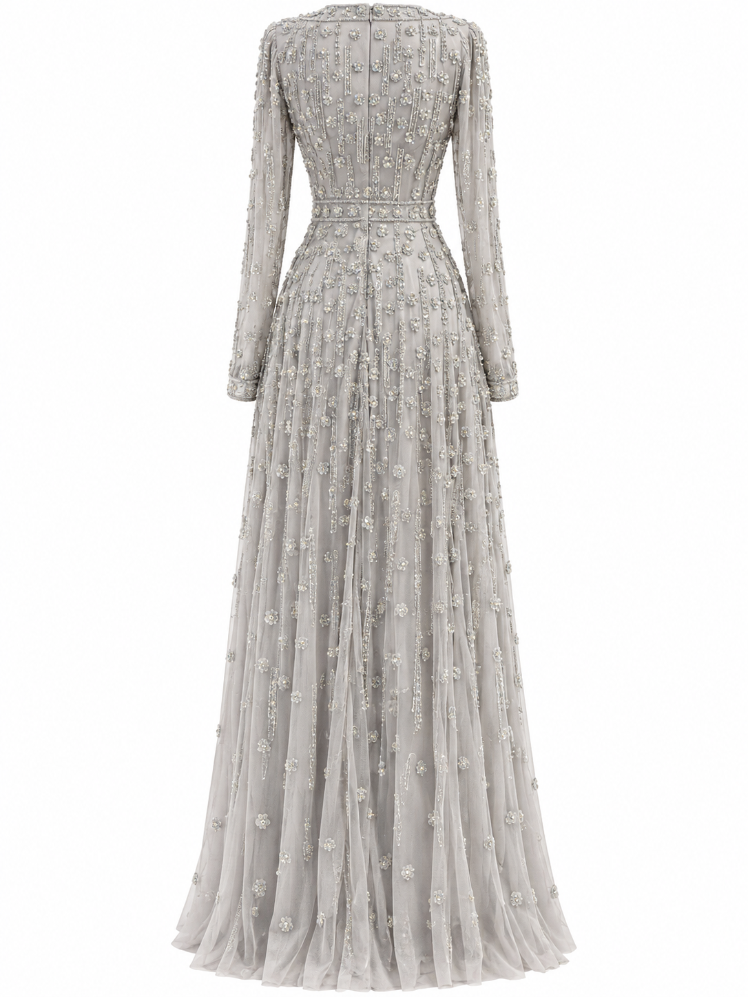 Couture Estella Evening Dress - Gray