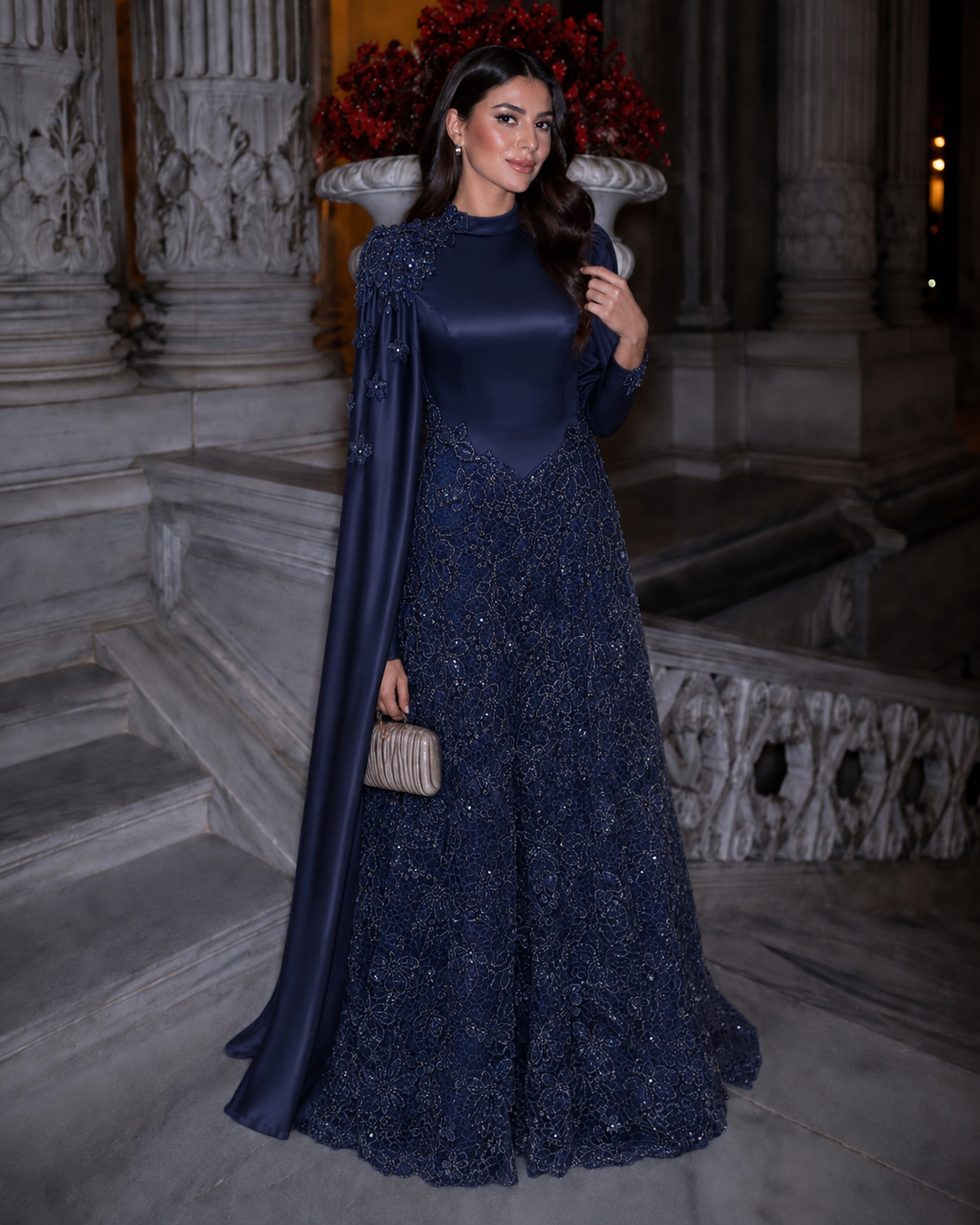 Pera Navy Couture Dress