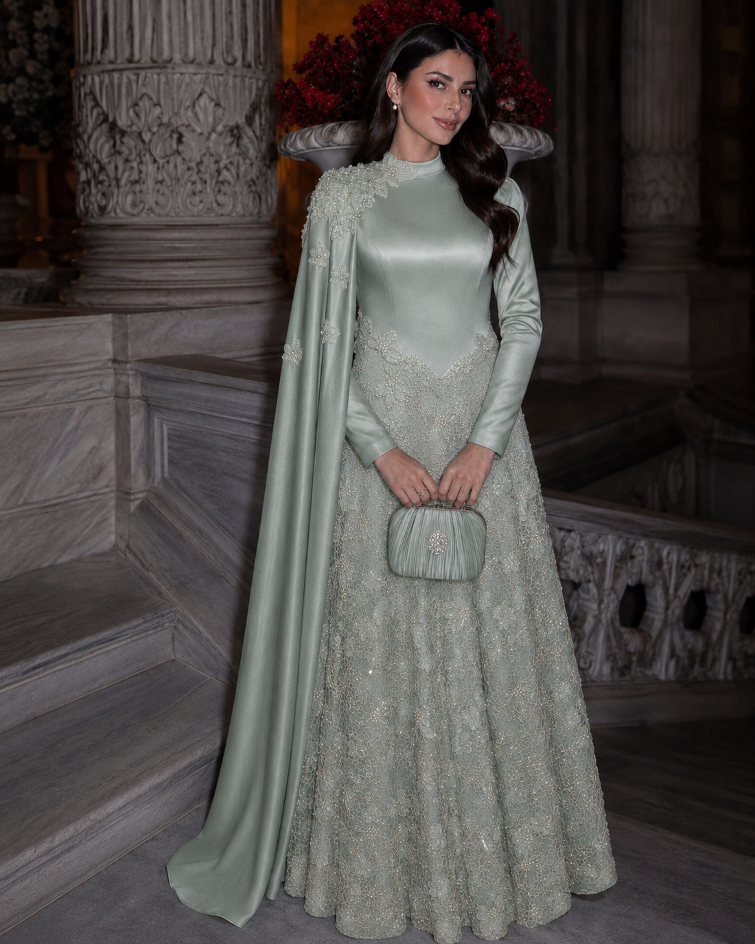Pera Mint Green Couture Dress