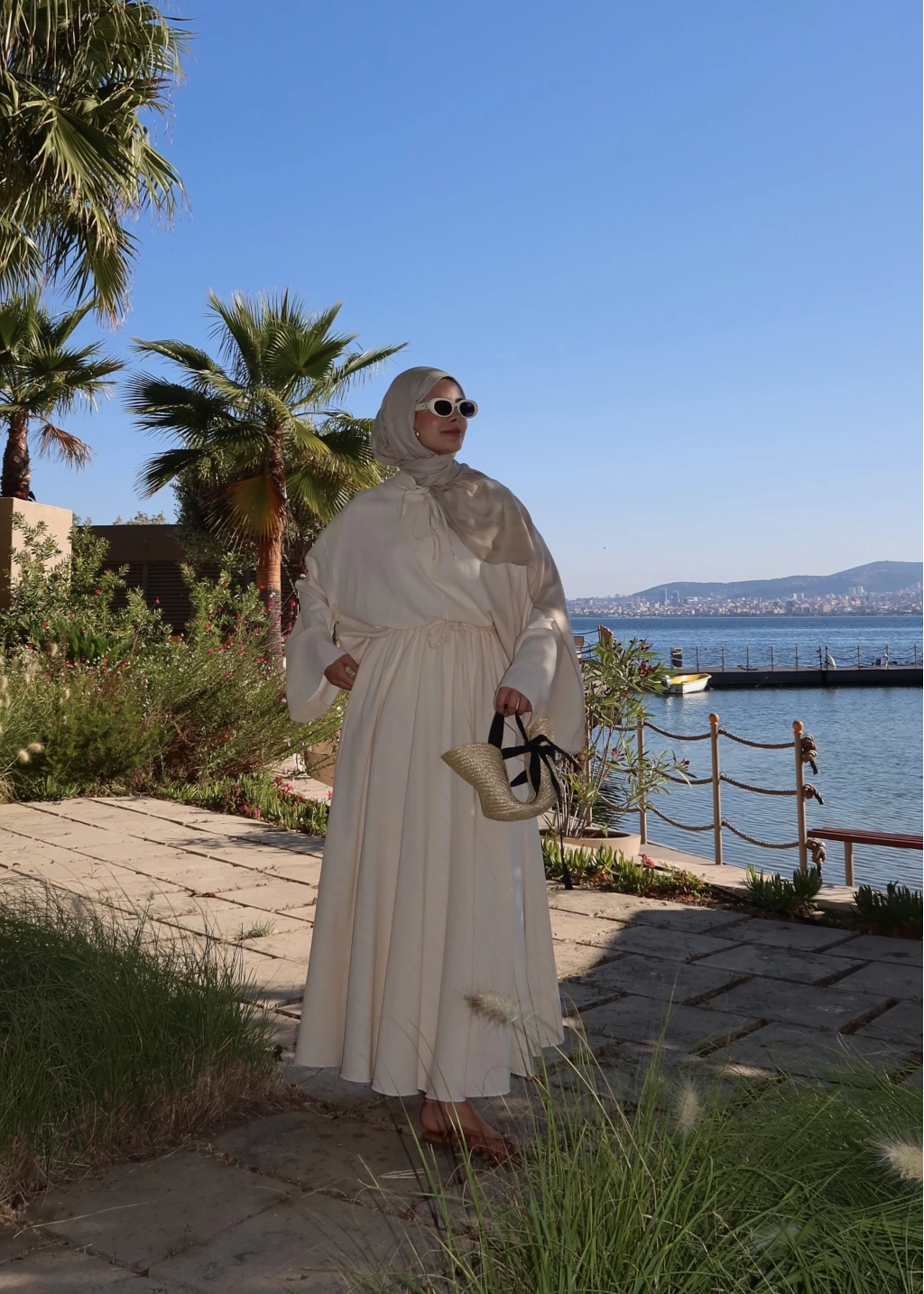 Vanilla Cotton-Linen Skirt & Blouse Set