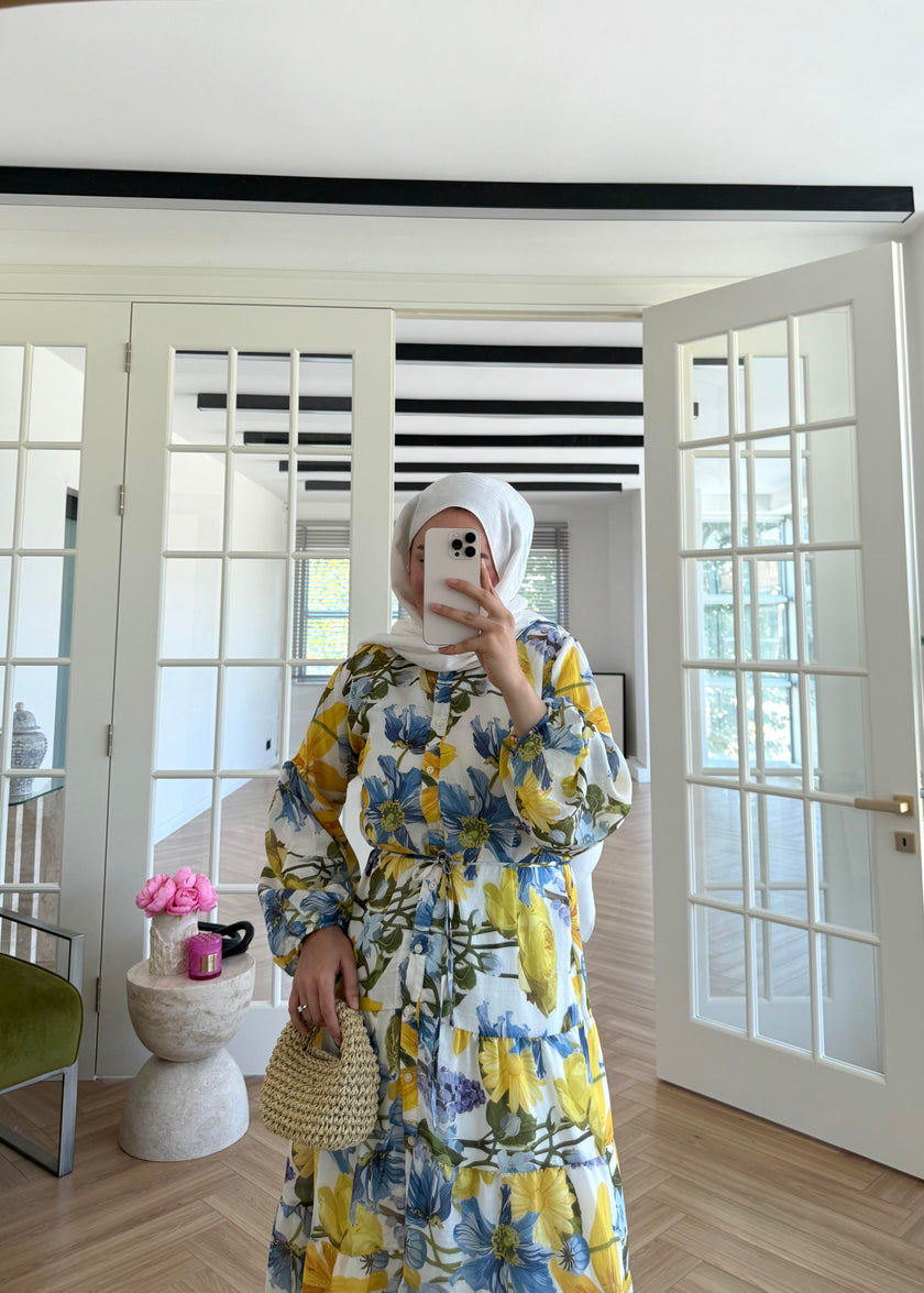 Lemon Yellow Voile Chiffon Maxi Dress