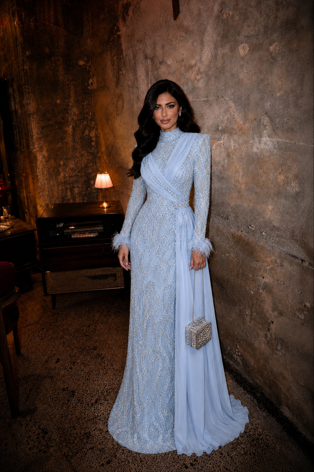 Amani Evening Dress - Blue
