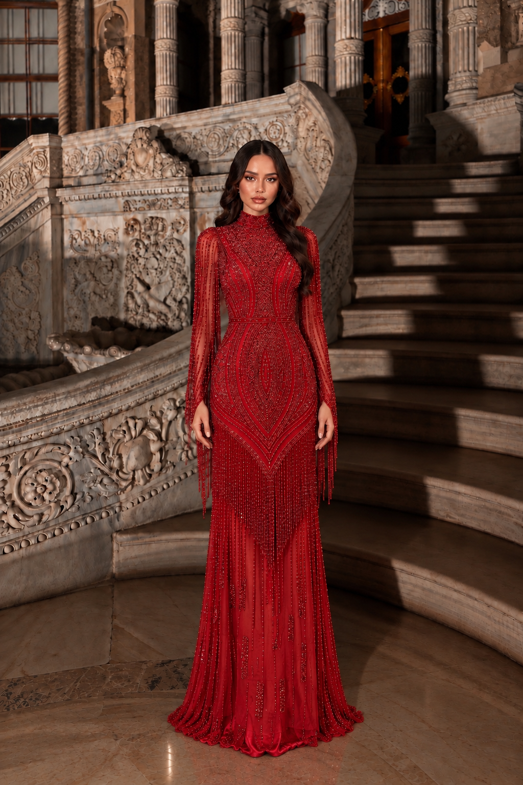 Sultana Couture Dress - Red