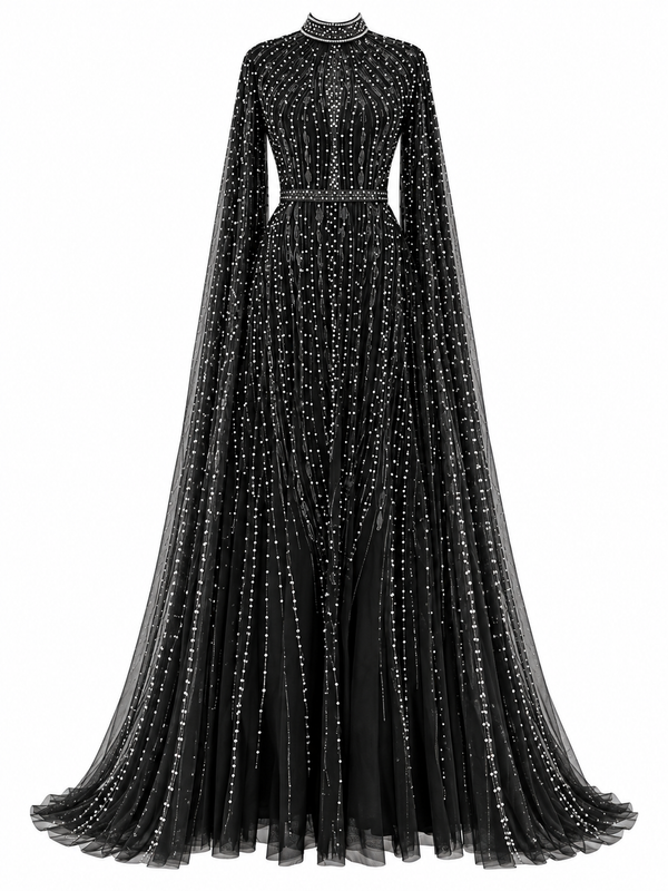 Couture Elarisse Modest Evening Dress - Black