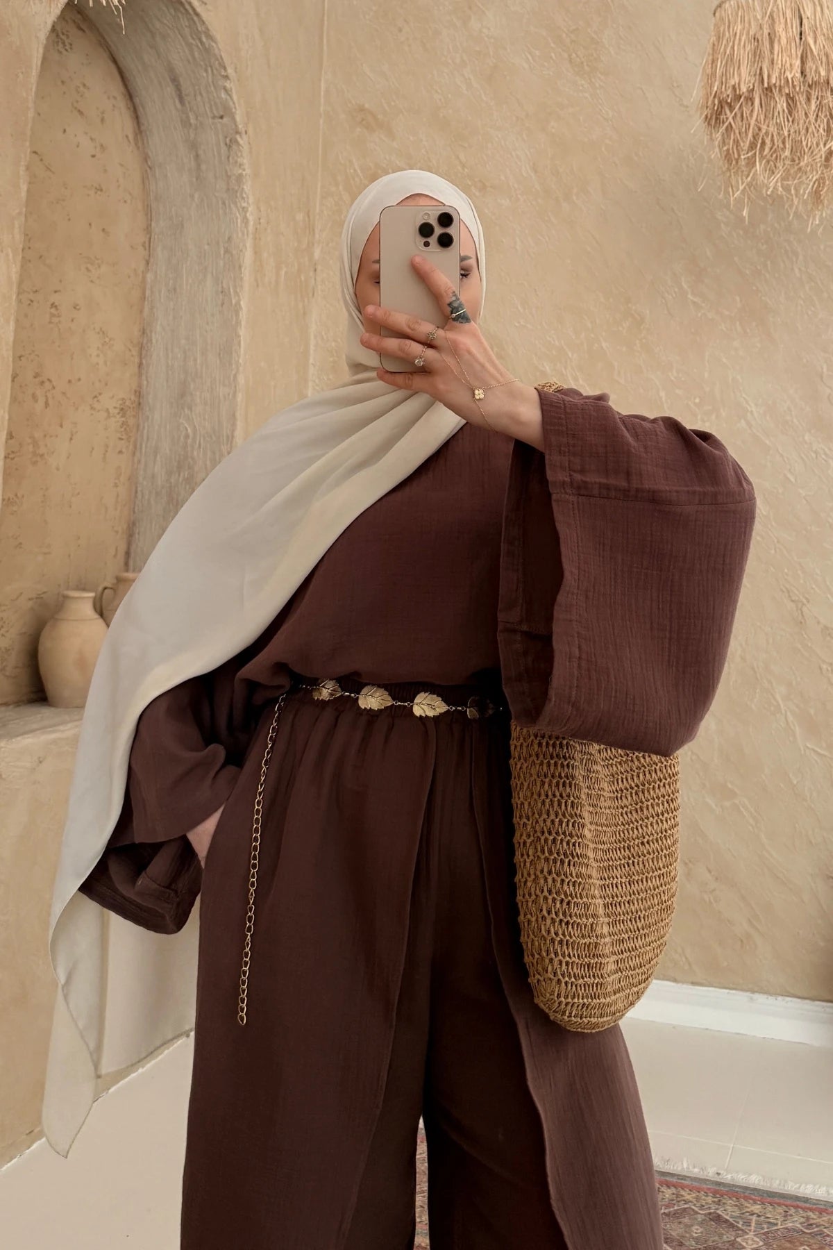 Relaxed Fit Brown Muslin Jumpsuit
