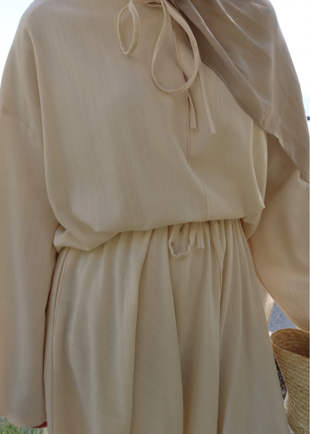 Vanilla Cotton-Linen Skirt & Blouse Set