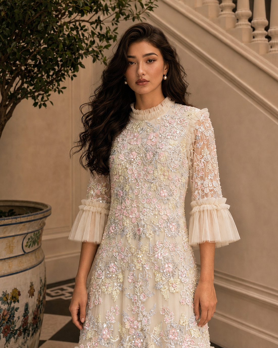 Couture Najma Abiye Elbise - Bej