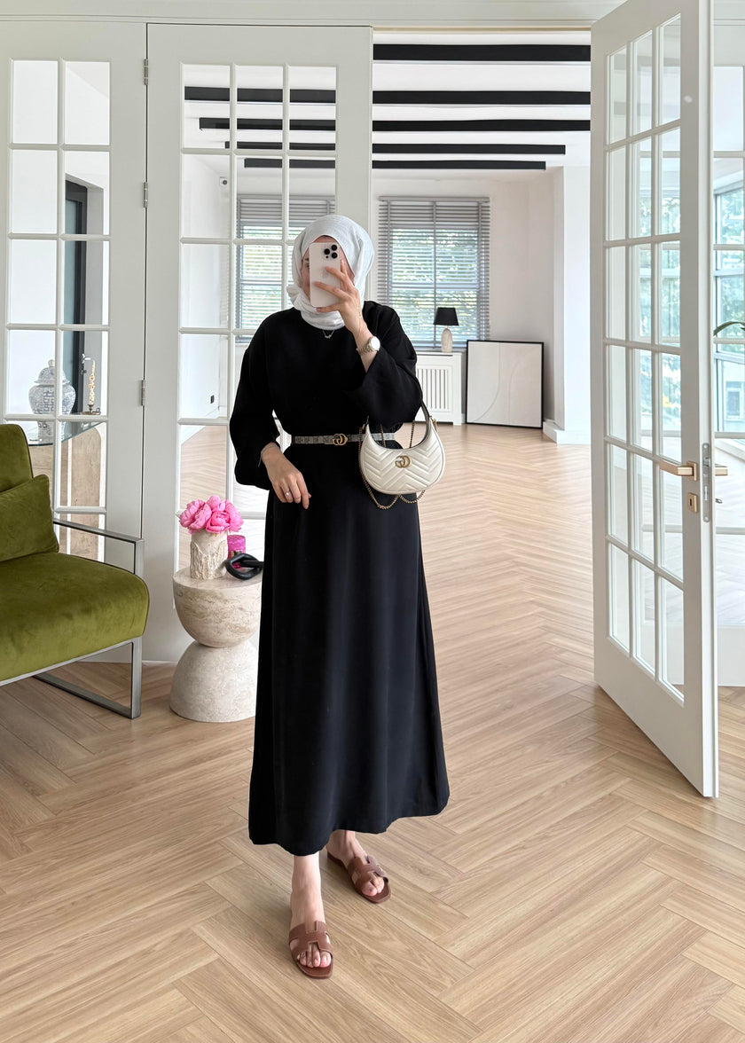 Tencel Basic Maxi Dress - Black