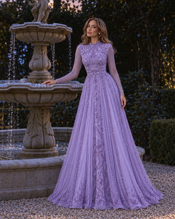 Couture Roxelana Evening Dress - Lelac
