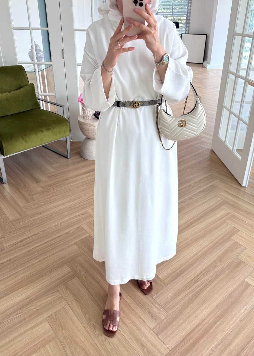 Tencel Basic Maxi Dress - White