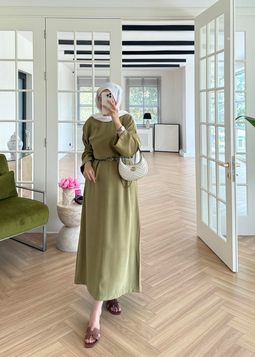 Tencel Basic Maxi Dress - Khaki