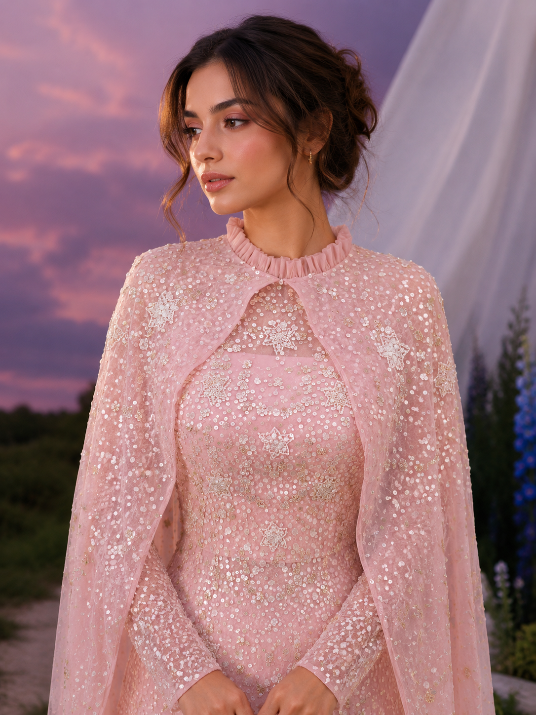 Elaira Evening Dress - Powder Pink