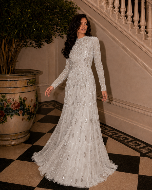 Couture Sahra Evening Dress - Silver