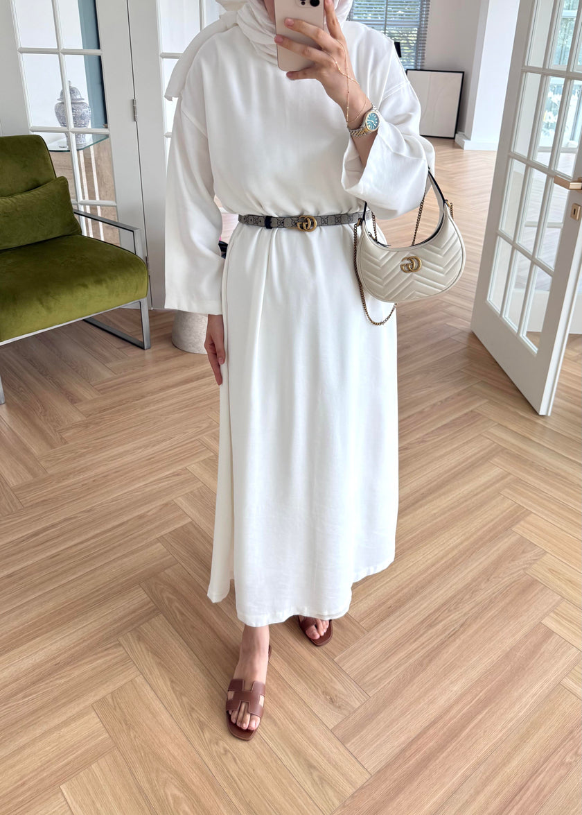 Tencel Basic Maxi Dress - White
