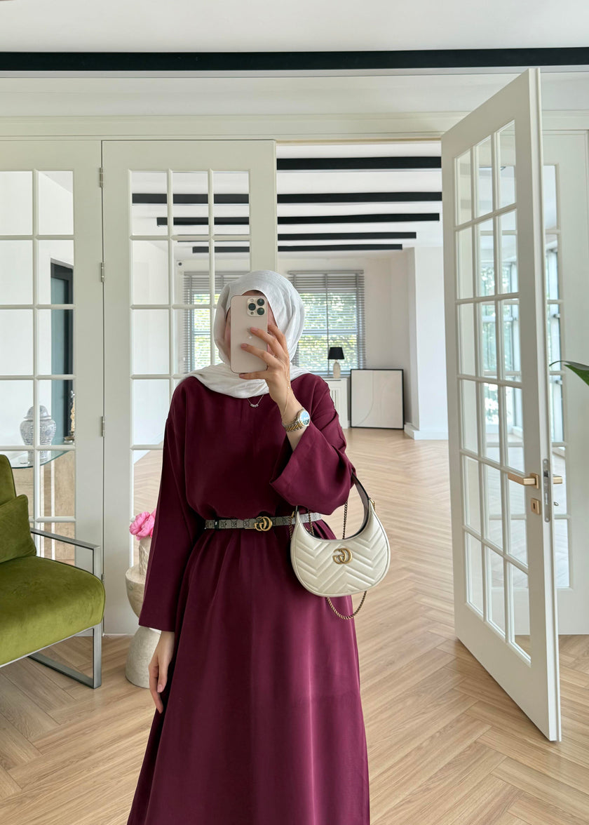 Tencel Basic Maxi Dress - Burgundy