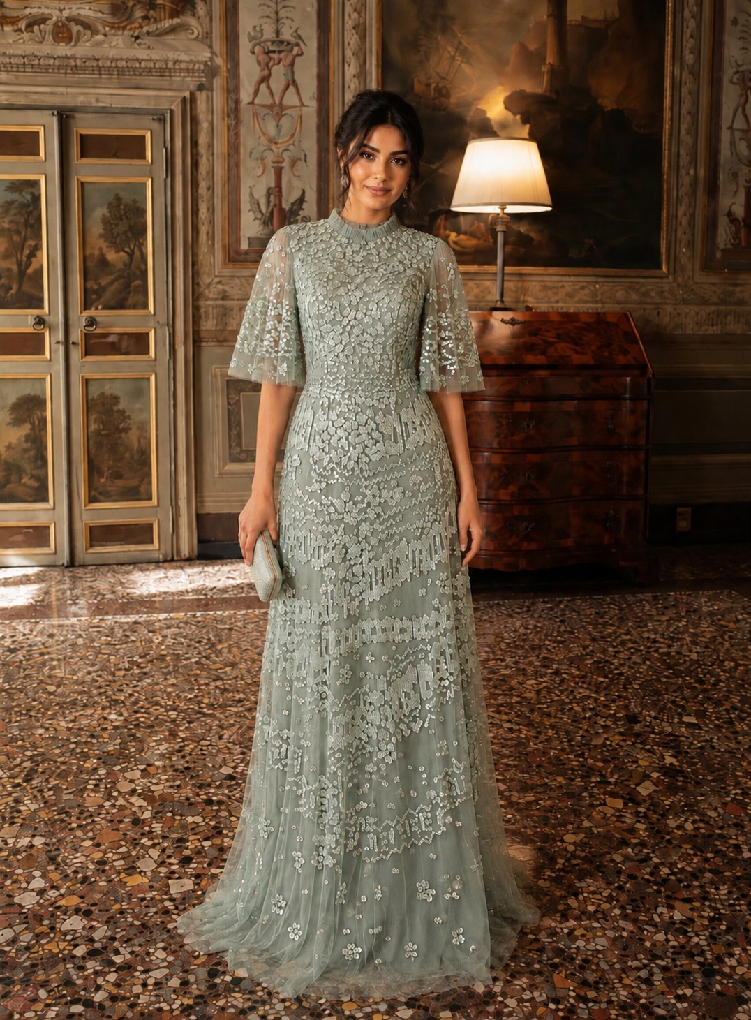 Couture Inaya Evening Dress - Mint