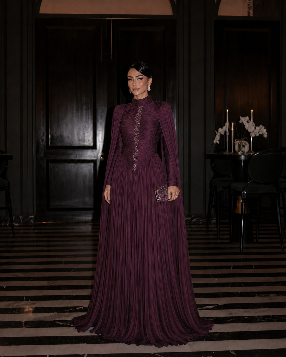 Mona Evening Dress - Plum