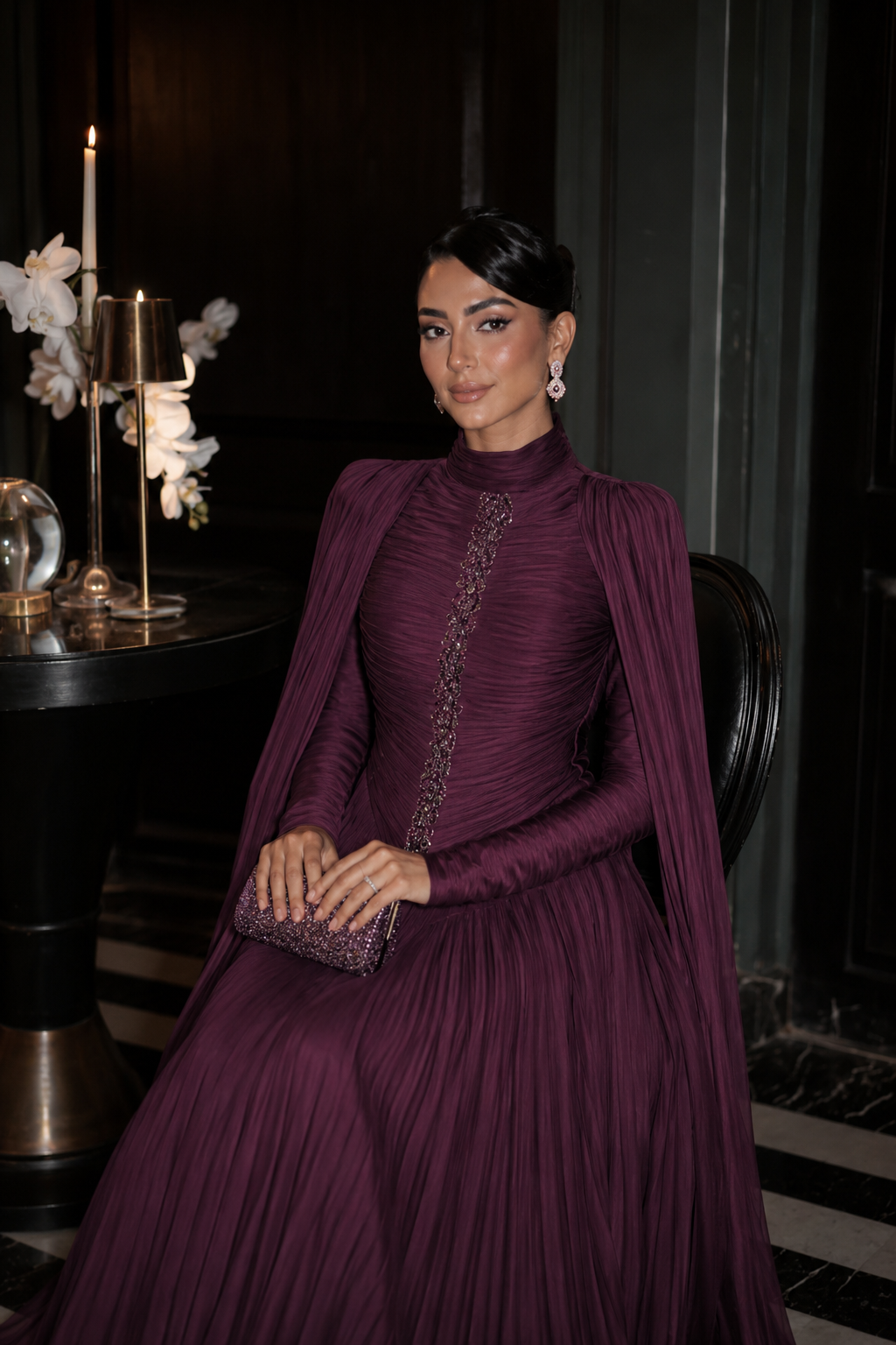 Mona Evening Dress - Plum