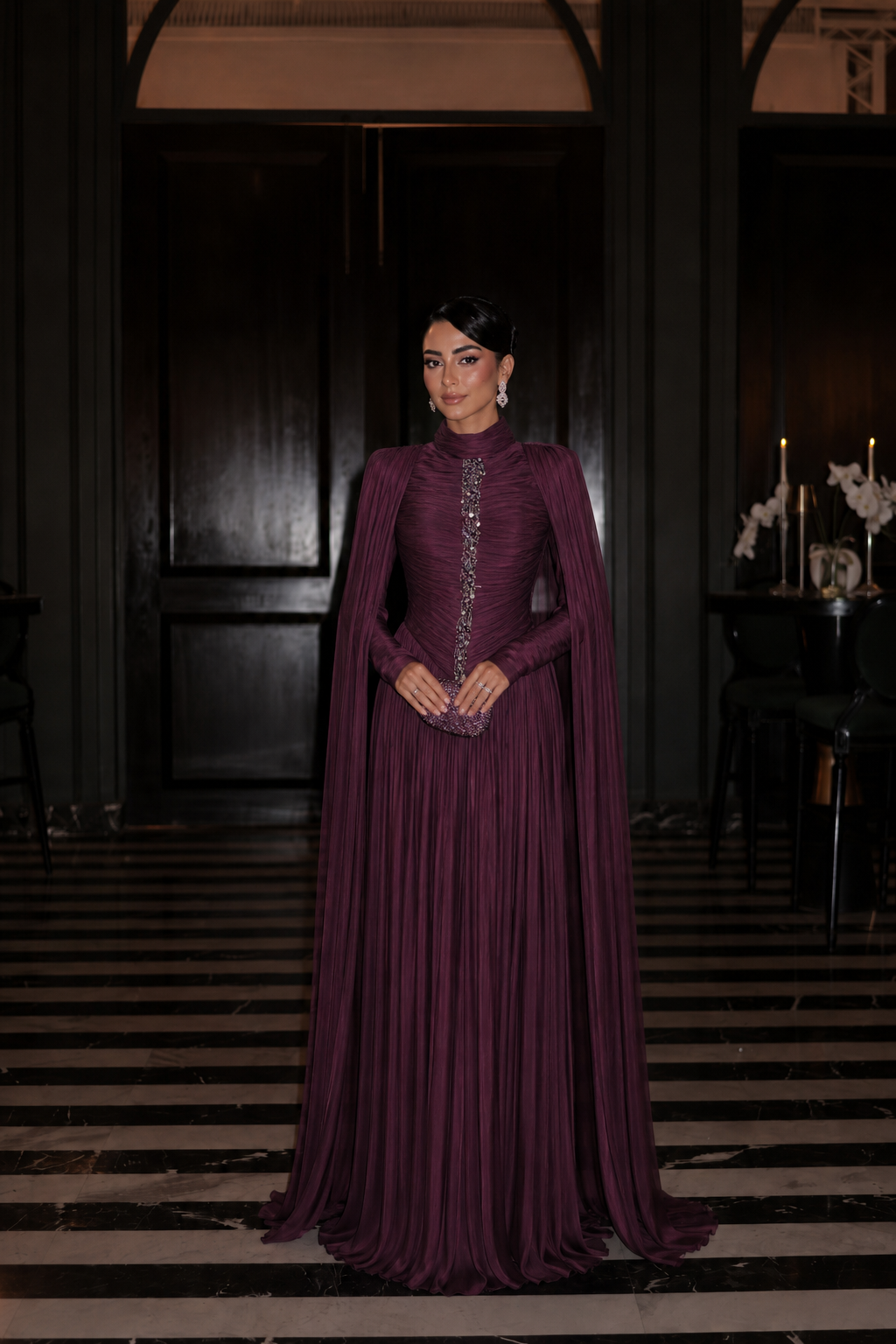 Mona Evening Dress - Plum