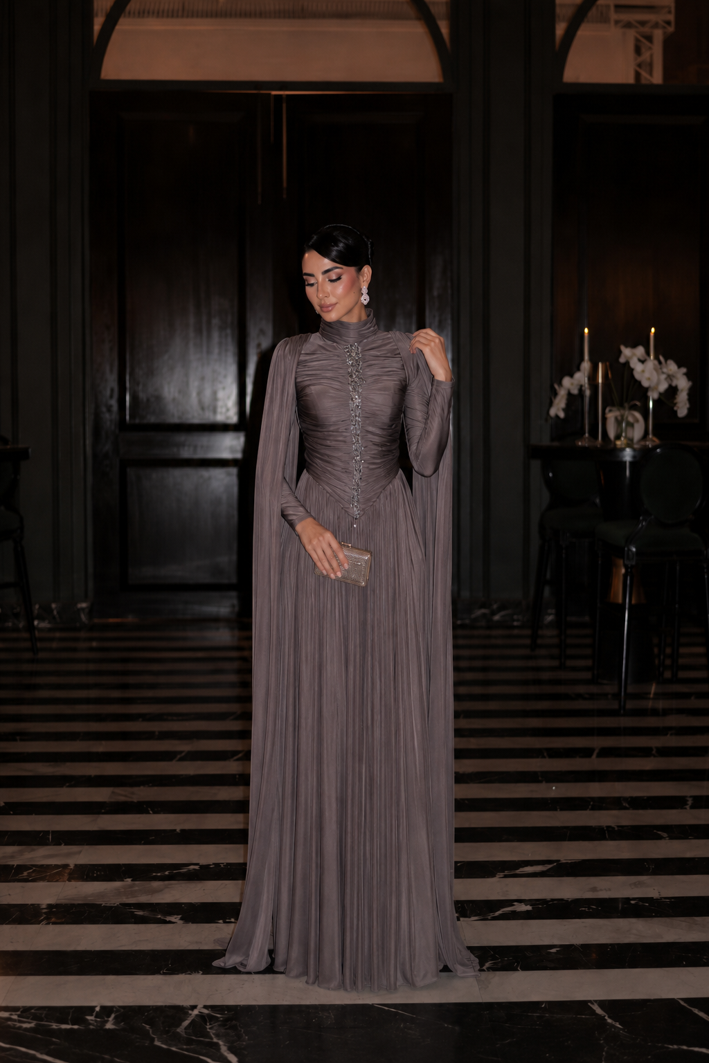 Mona Evening Dress - Mink
