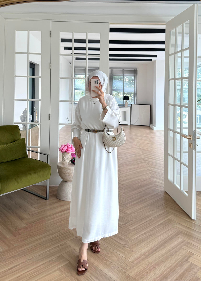 Tencel Basic Maxi Dress - White