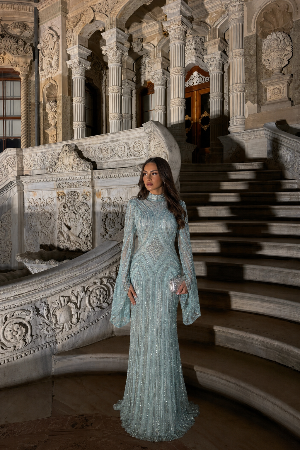 Marbella Couture Evening Dress - Blue