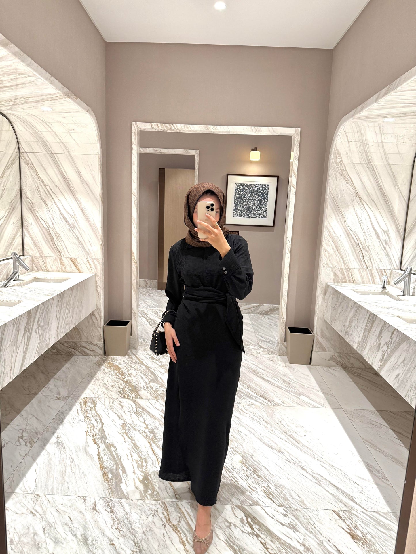 Black Front-Tie Classic Maxi Dress