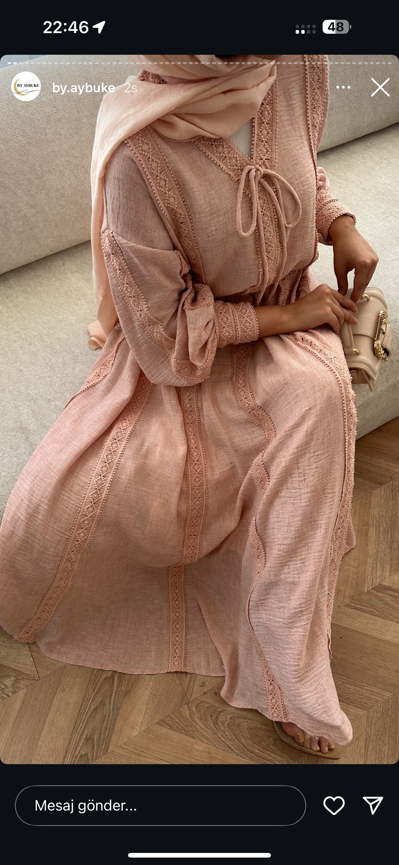 Pink Linen Co-Ord Set with Lace Trim