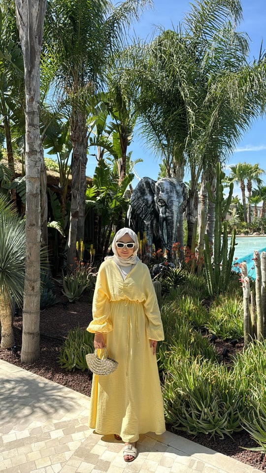 Yellow Lightweight Muslin Maxi Dres