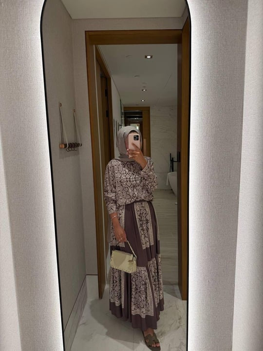Lightweight Ethnic Shirt and Skirt Co-Ord in Smoked Gray