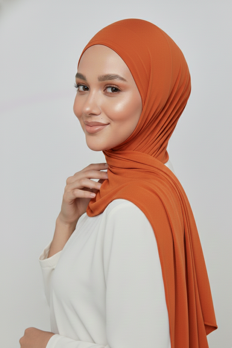 Pumpkin Spice Premium Viscose Jersey Shawl | Luxurious Drape, Non-Slip Fabric