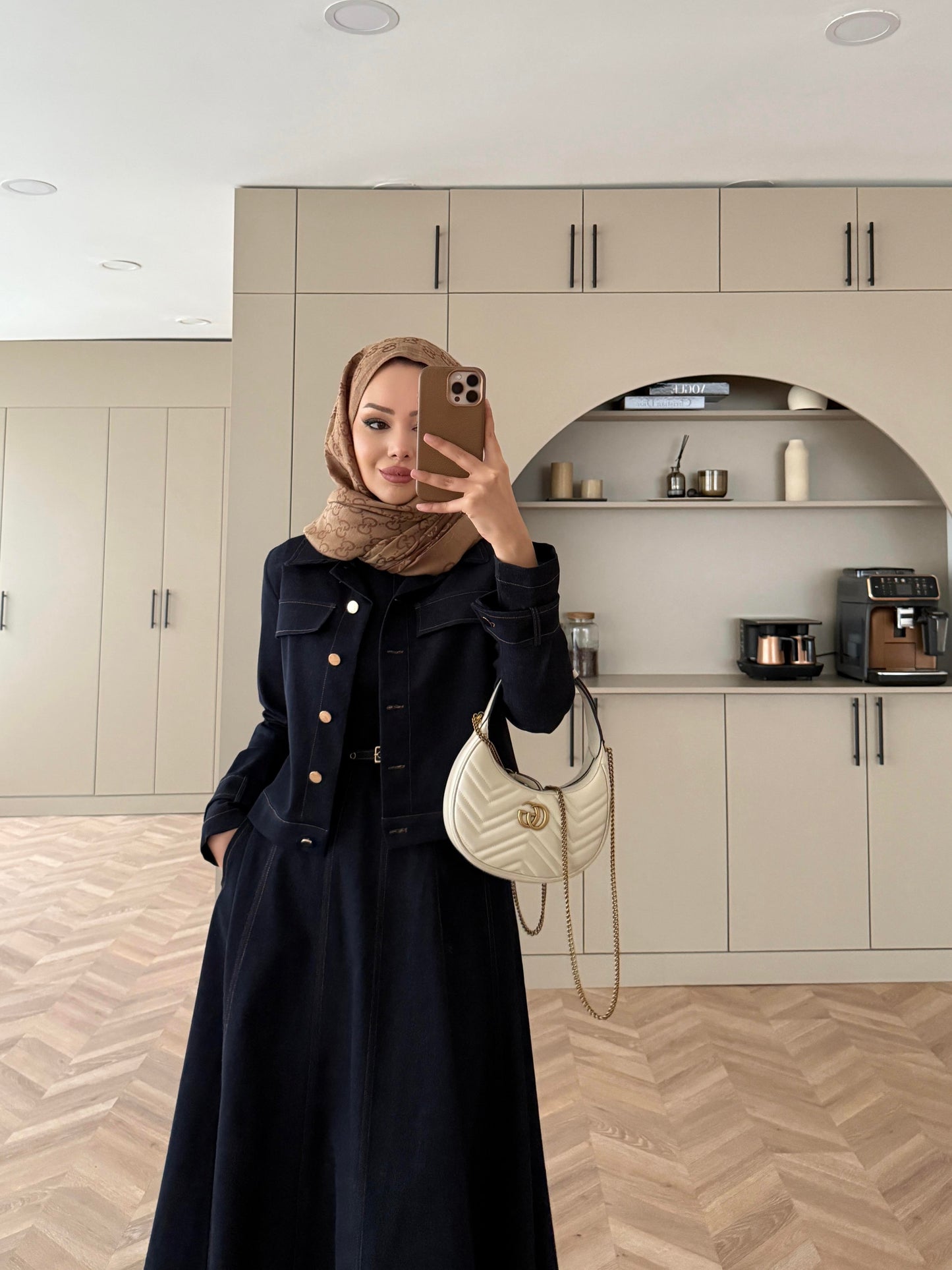 Navy Denim Dress & Jacket Set