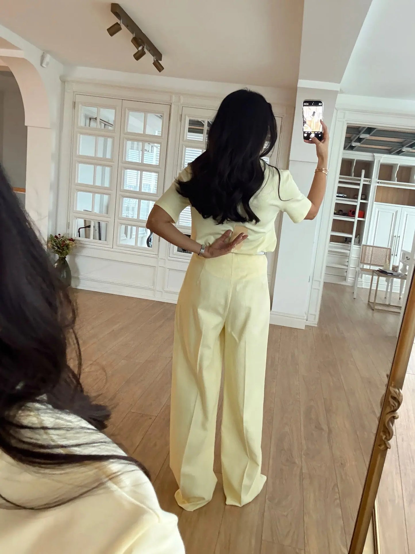 Cotton wide-leg pants with pocket details