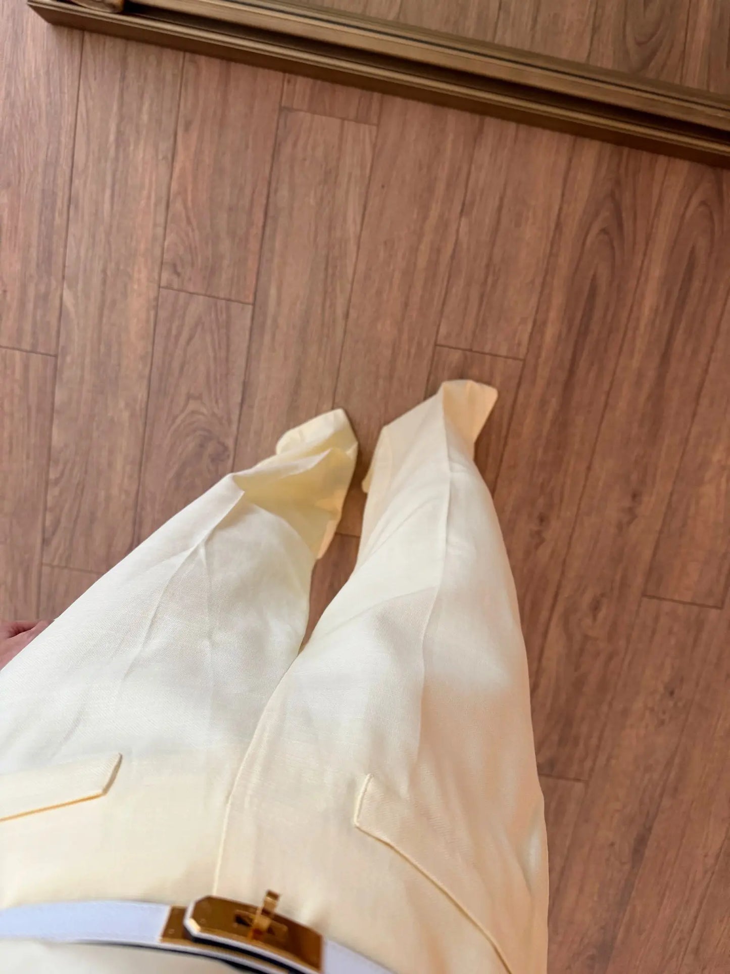 Cotton wide-leg pants with pocket details