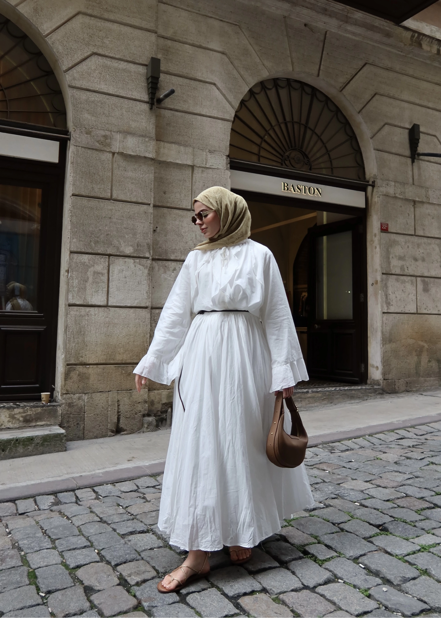 White Voile Shirt and Skirt Set