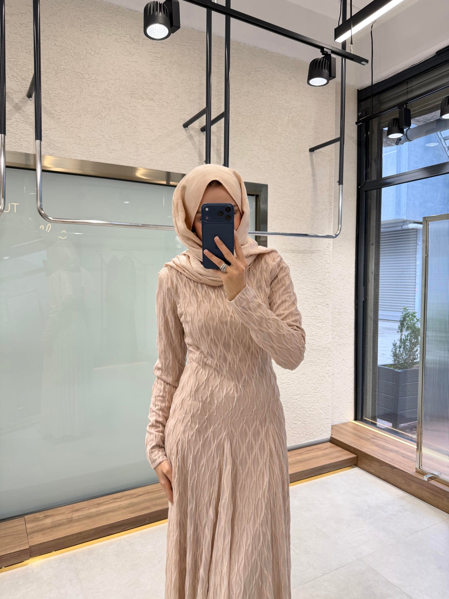 Shimmer Elegant Dress – Powder Pink