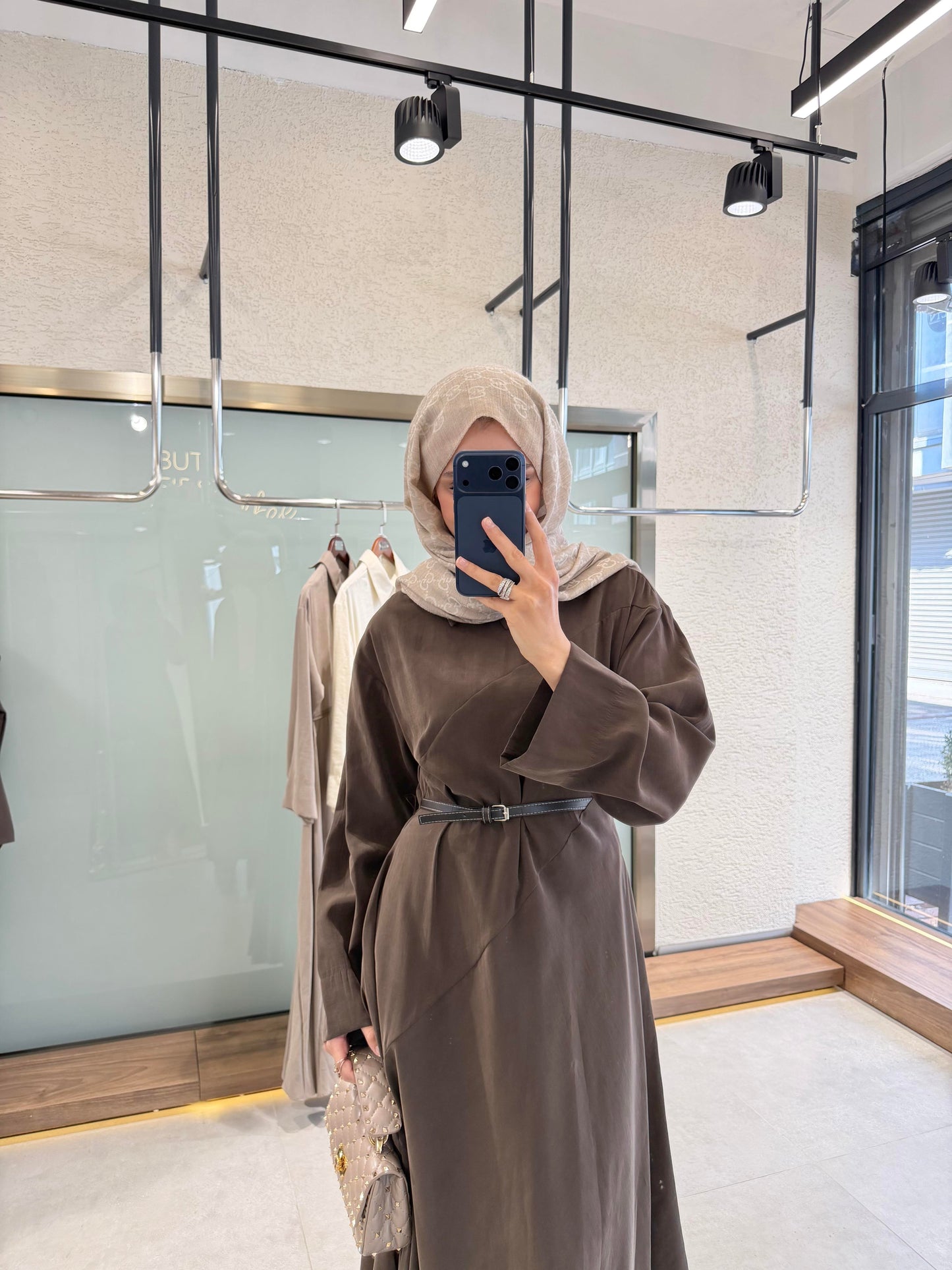 Patra Belted Maxi Dress – Brown (Tencel Fabric)