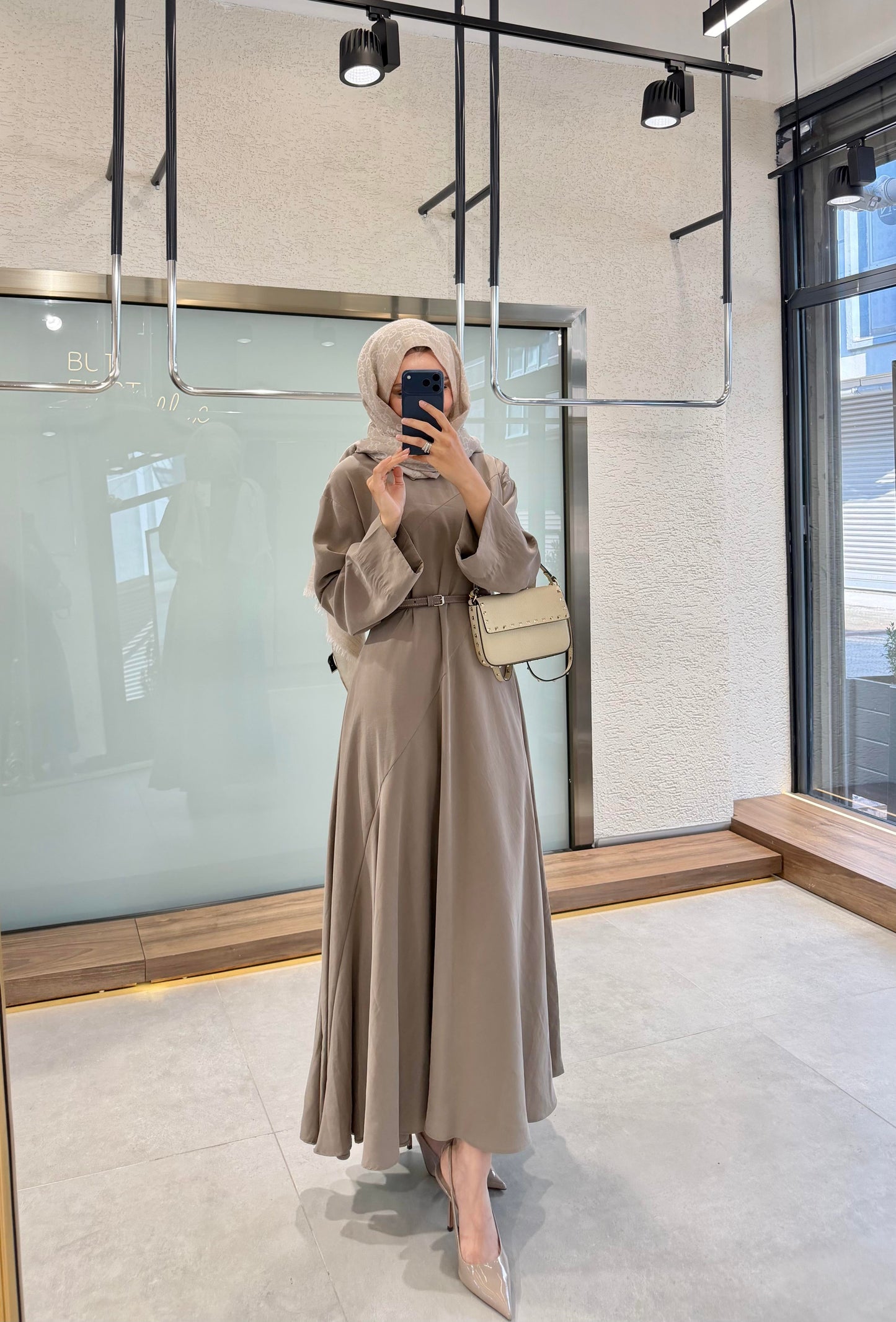 Patra Belted Maxi Dress – Stone (Tencel Fabric)