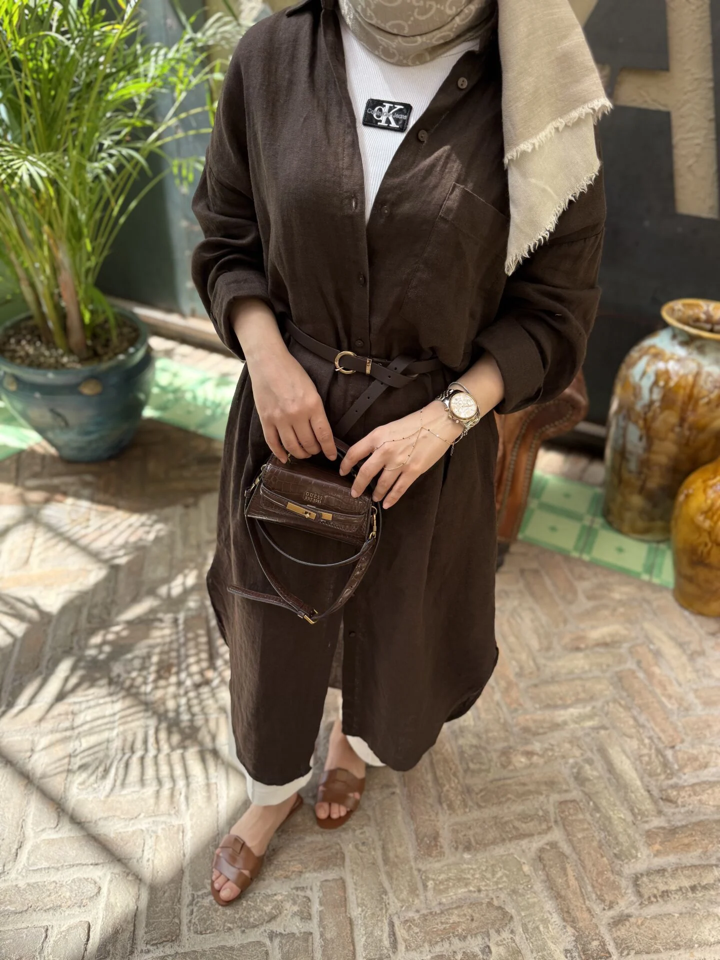 Premium %100 Linen Relaxed Fit Maxi Shirt