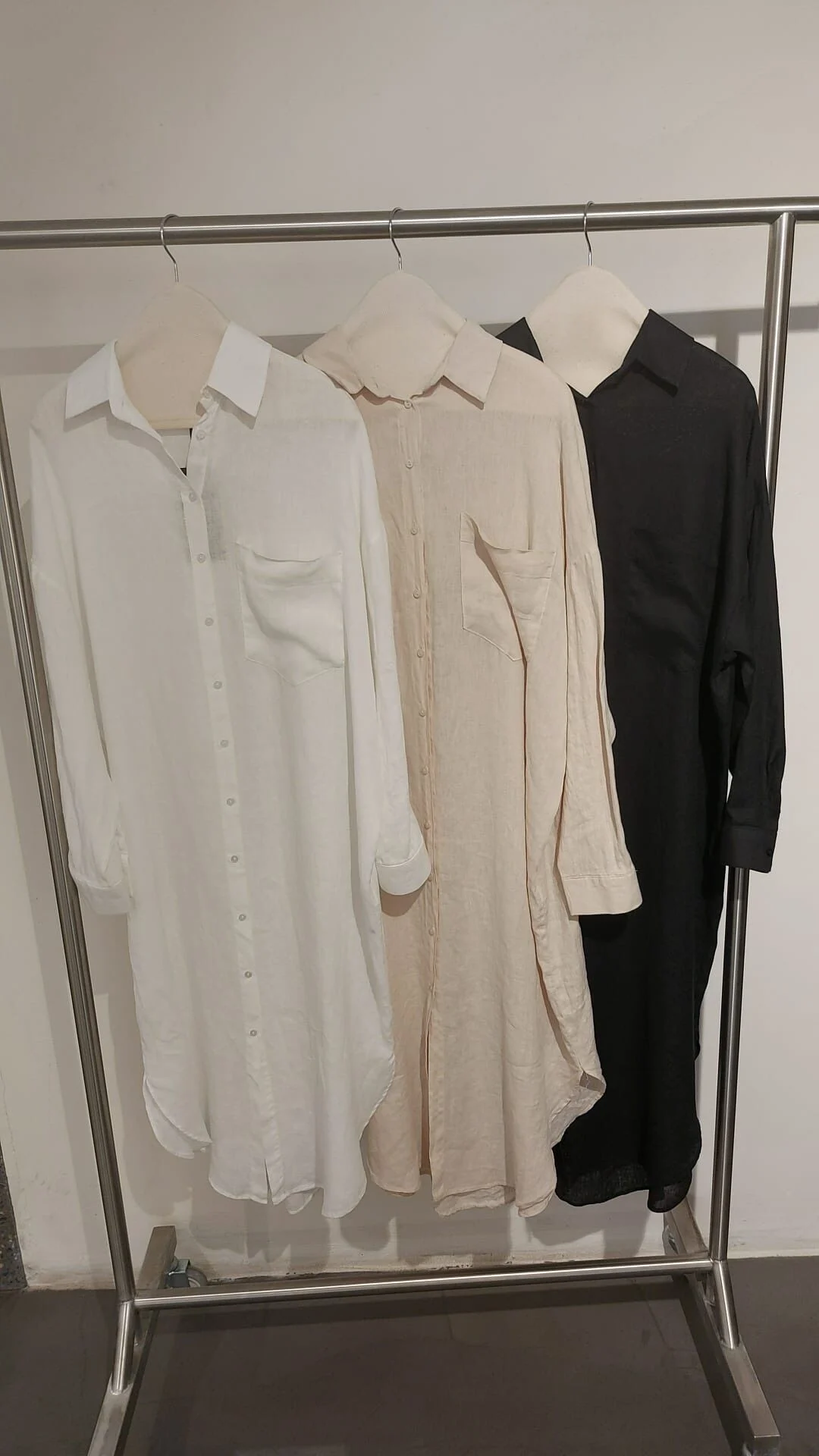 Premium %100 Linen Relaxed Fit Maxi Shirt