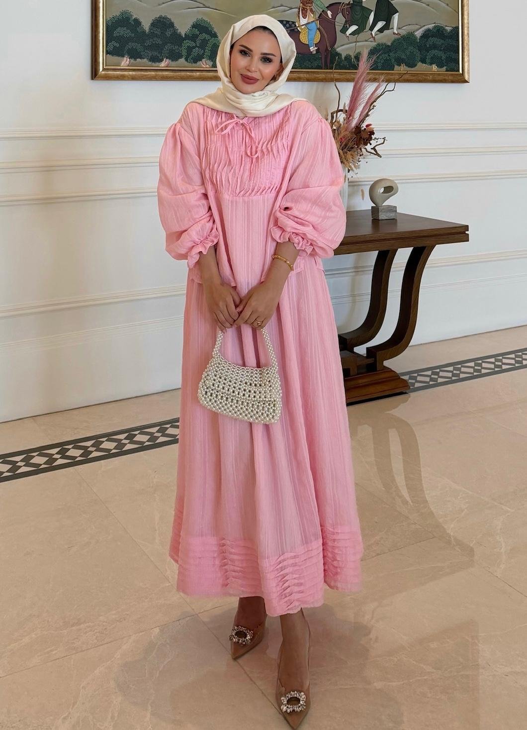 Sabo Skirt Set – Blush Pink Colour Two-Piece Outfit