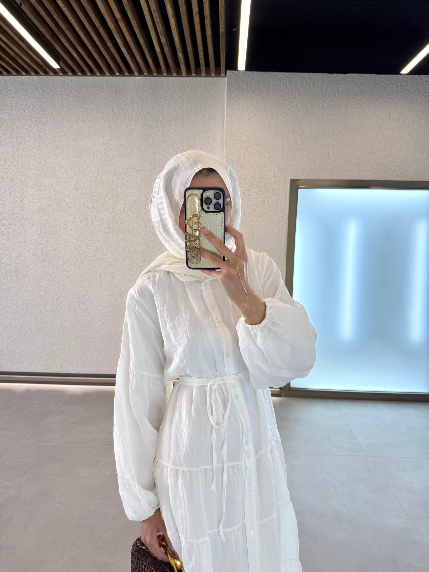 Crushed White Maxi Dress