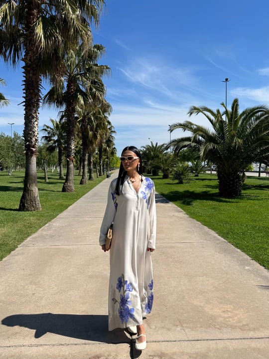 Lotus Off-White Viscose Maxi Oversized Dress
