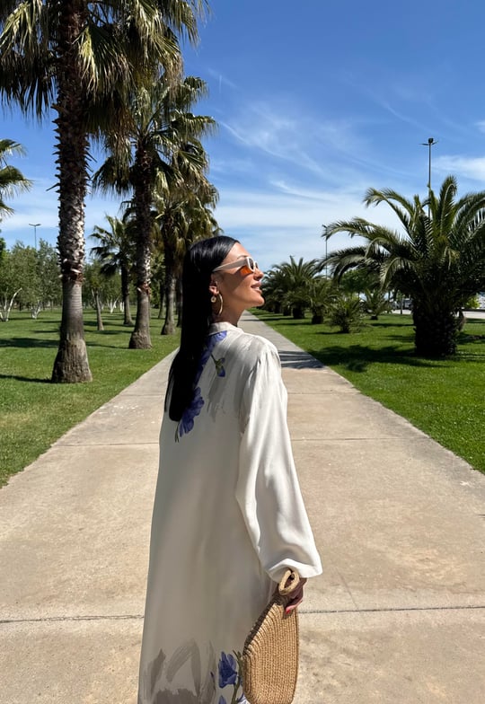 Lotus Off-White Viscose Maxi Oversized Dress